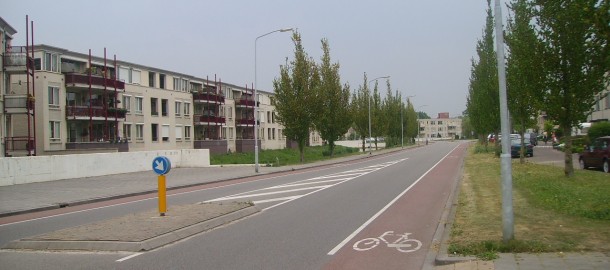 De Lange Voren in Norschoten met op de achtergrond appartementencomplex de Rietheage